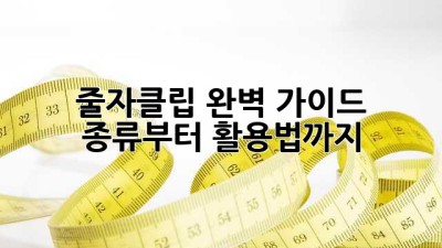 줄자클립📏 완벽 가이드: 종류부터 활용법까지! ✨
